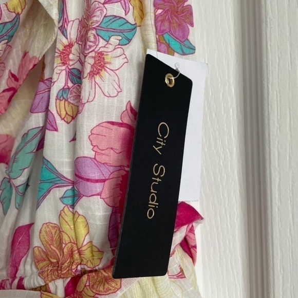 NWT City Studio One Shoulder Ruffled Dress in Ivy Pink - Picture 7 of 10